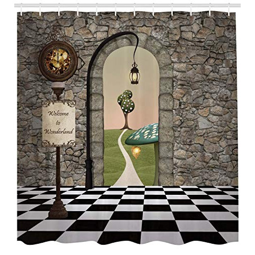 Rideau de douche Alice au pays des merveilles multicolore 175x200 cm variant 0 