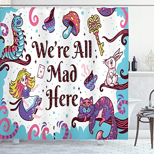 Rideau de douche Alice au pays des merveilles multicolore 175x220 cm