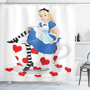 Rideau de douche Alice au pays des merveilles multicolore 175x200 cm
