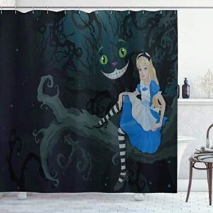 Rideau de douche Alice au pays des merveilles multicolore 175x200 cm