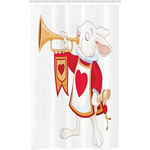 Rideau de douche Lapin blanc - Alice au pays des merveilles - multicolore 120x180 cm
