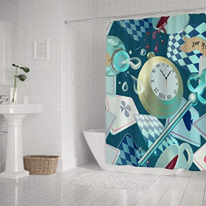 Rideau de douche Alice au pays des merveilles multicolore 167.6x183 cm