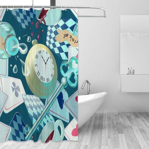 Rideau de douche Alice au pays des merveilles multicolore 167.6x183 cm variant 2 