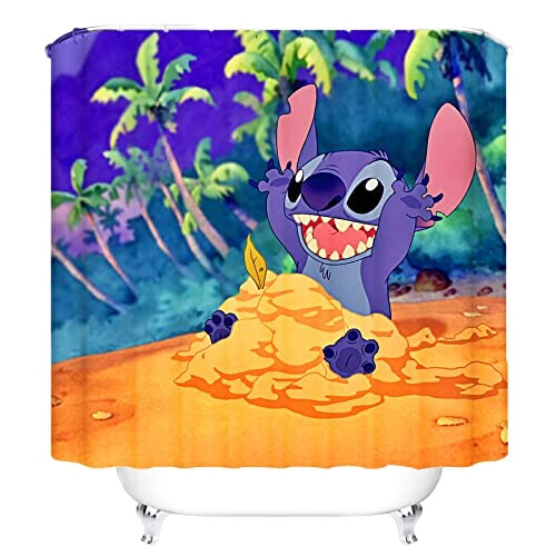 Rideau de douche Lilo - Stitch - 180x200 cm