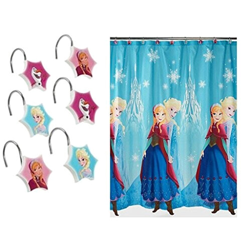 Rideau de douche La reine des neiges bleu