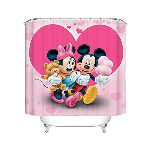 Rideau de douche Mickey - Minnie - 180x200 cm