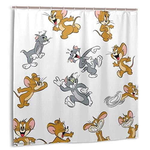 Rideau de douche Tom et Jerry comme indiqué sur la photo 182.9x182.9 cm