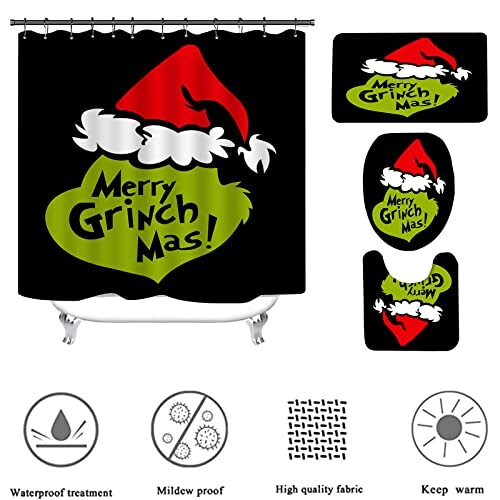 Rideau de douche Le Grinch 180x180 cm variant 0 