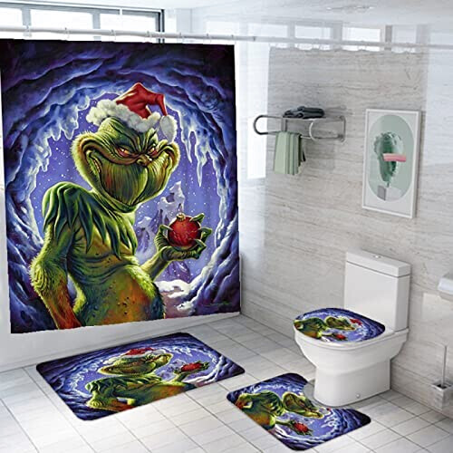 Rideau de douche Le Grinch 180x180 cm