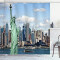 Rideau de douche New York gris blanc 175x200 cm - miniature