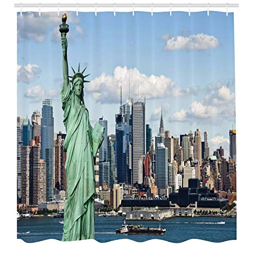 Rideau de douche New York gris blanc 175x200 cm variant 0 
