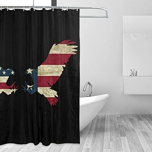 Rideau de douche Aigle drapeau américain volant 183x183 cm variant 0 