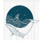 Rideau de douche Baleine sarcelle blanc 175x180 cm - miniature variant 1