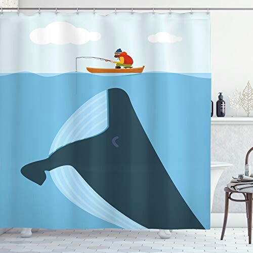 Rideau de douche Baleine multicolore 175x180 cm