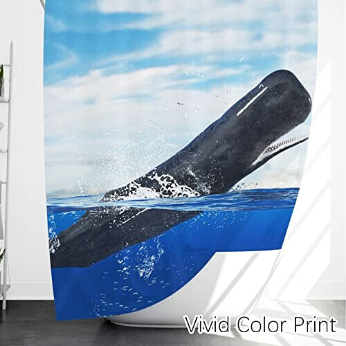 Rideau de douche Baleine cachalot 180x180 cm variant 2 