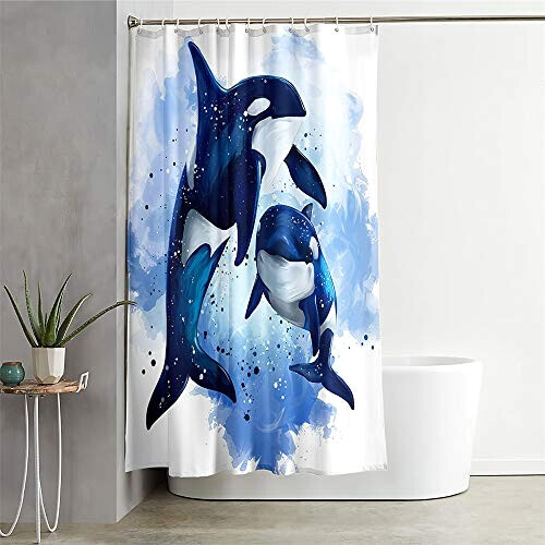 Rideau de douche Baleine 90x180 cm