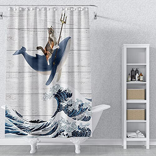 Rideau de douche Baleine yt 140x180 cm