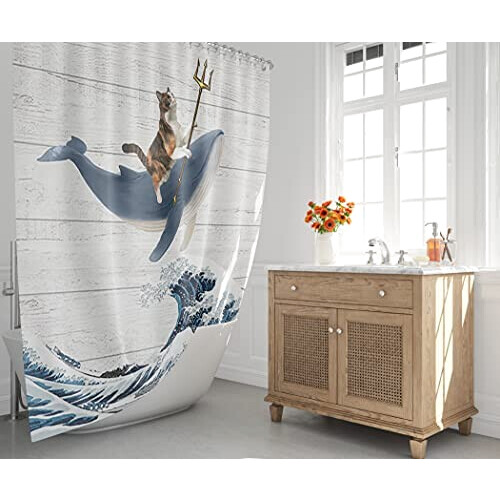 Rideau de douche Baleine yt 140x180 cm variant 1 