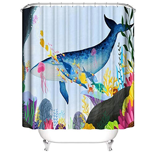 Rideau de douche Baleine yl 200x200 cm