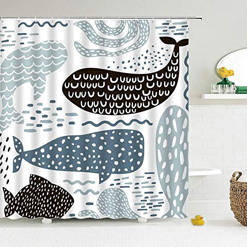 Rideau de douche Baleine a- 300x200 cm