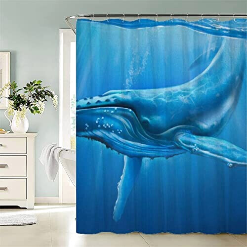 Rideau de douche Baleine couleur 120x180 cm