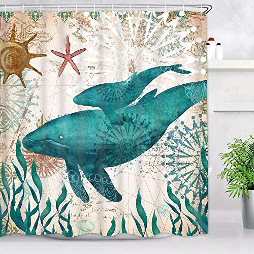 Rideau de douche Baleine 90x180 cm