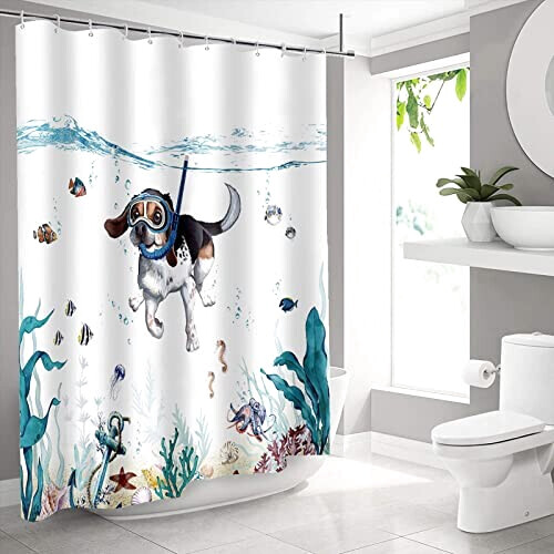 Rideau de douche Chien diving dog 180x180 cm variant 0 