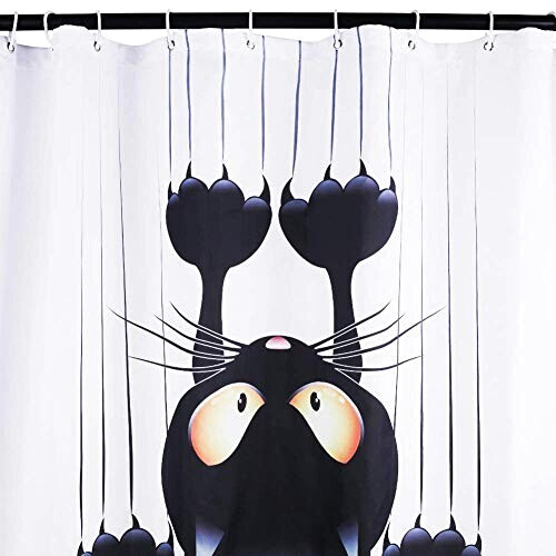 Rideau de douche Chat noir variant 0 