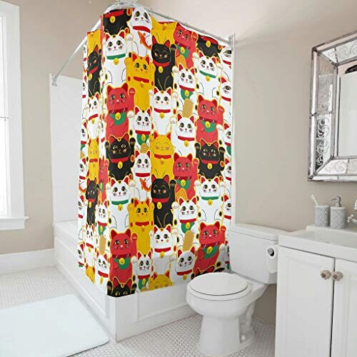 Rideau de douche Chat blanc 91x180 cm