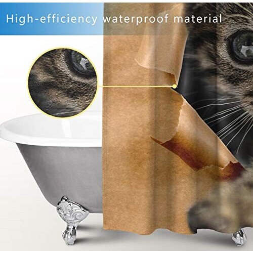 Rideau de douche Chat multicolore variant 2 