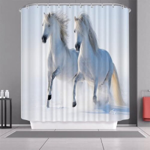 Rideau de douche Cheval blanc 180x200 cm