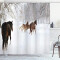 Rideau de douche Cheval marron blanc 175x200 cm - miniature