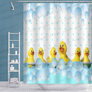 Rideau de douche Canard multi-couleurouge