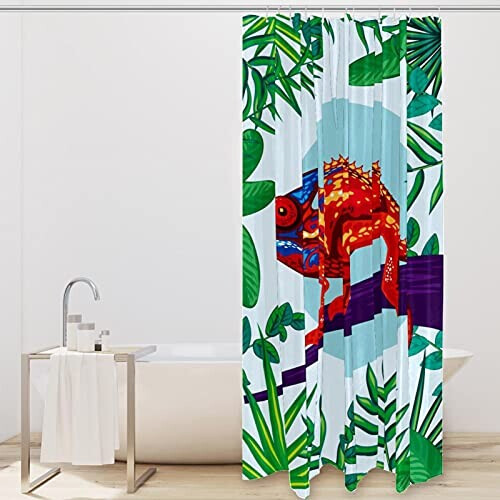 Rideau de douche Caméléon multicolore 152.4x182.9 cm variant 0 