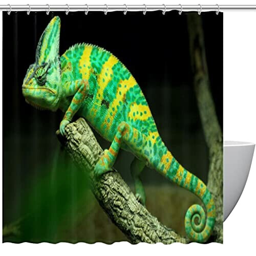 Rideau de douche Caméléon vert 152.4x182.88 cm