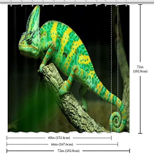 Rideau de douche Caméléon vert 152.4x182.88 cm variant 4 