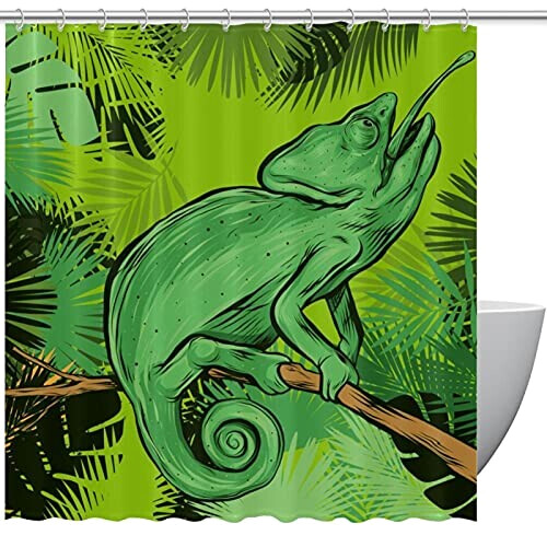 Rideau de douche Caméléon multicolore 152.4x182.9 cm