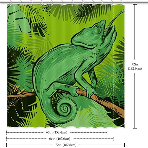 Rideau de douche Caméléon multicolore 152.4x182.9 cm variant 4 