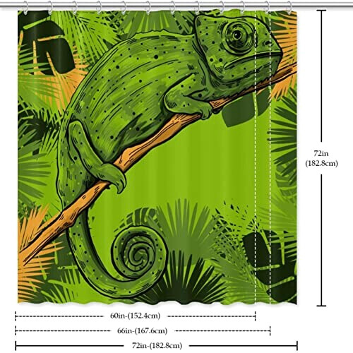 Rideau de douche Caméléon multicolore 152.4x182.9 cm variant 4 