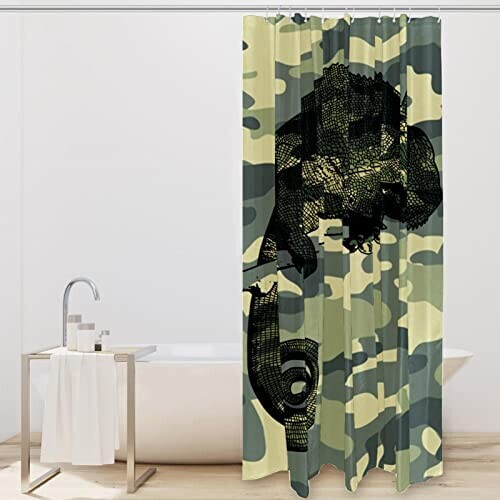 Rideau de douche Caméléon lézard camouflage 152.4x182.88 cm variant 0 