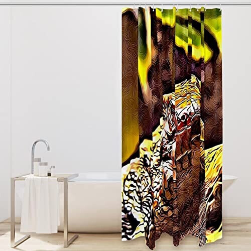 Rideau de douche Caméléon décoration de texture 182.88x182.88 cm variant 0 