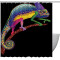Rideau de douche Caméléon arc-en-ciel 182.88x182.88 cm - miniature