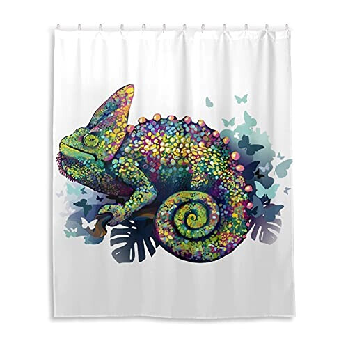 Rideau de douche Caméléon multicolore 150x180 cm