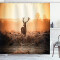 Rideau de douche Cerf marron orange 175x240 cm - miniature