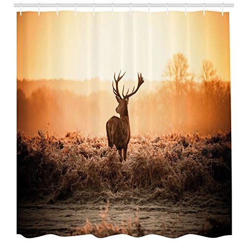Rideau de douche Cerf marron orange 175x240 cm variant 0 