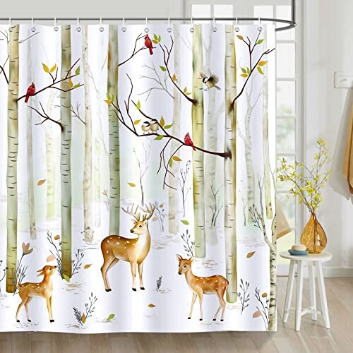 Rideau de douche Cerf bouleau et 180x180 cm variant 0 