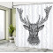 Rideau de douche Cerf noir blanc 175x180 cm - miniature variant 2
