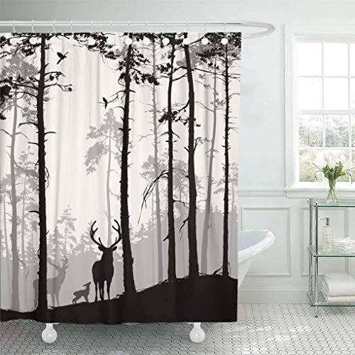 Rideau de douche Cerf arbre 183x183 cm