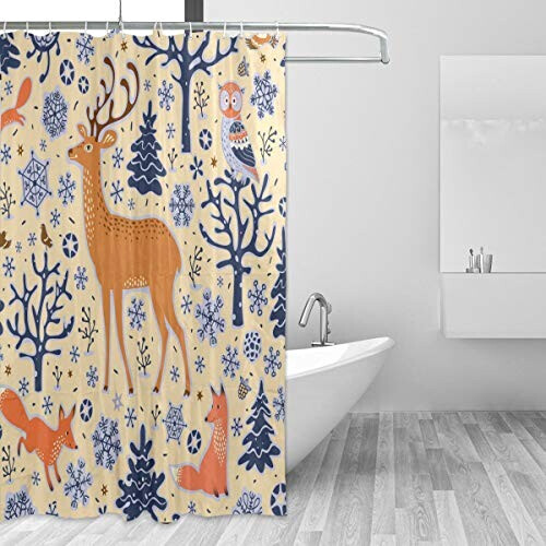 Rideau de douche Cerf multicolore variant 0 