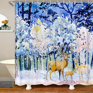 Rideau de douche Cerf multicolore 180x200 cm